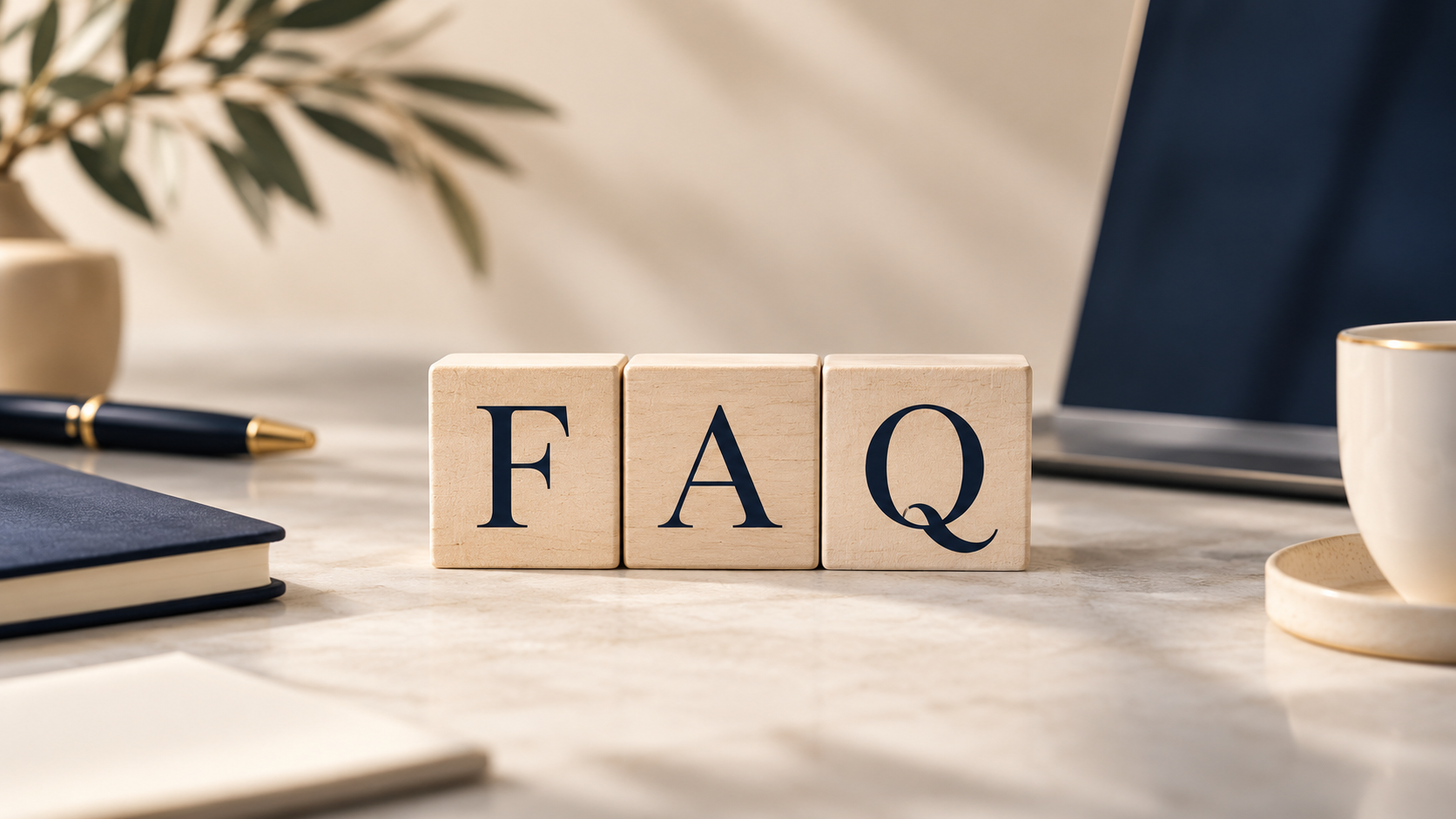 Blocs en bois FAQ sur bureau élégant